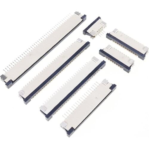 100pcs FFC FPC connector 1.0 mm 4 Pin 5 6 7 8 10 12 14 16 18 20 22 24 26 28 30 34 40 Pin Bottom Contact Right Angle SMD SMT ZIF