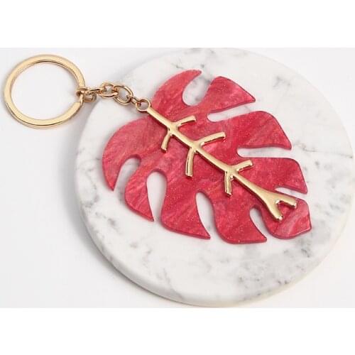 Hot Sale Magic Red Big Leaf Keychain Fashion Exaggerated European And American Style Fashion Accessories Bag Pendant