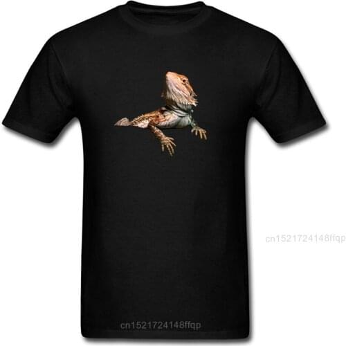 Bearded Dragon Lizard Print Men Black T-shirt Trendy 3D Animal Tops & Tees For Sale Halloween Awesome Gift T Shirts