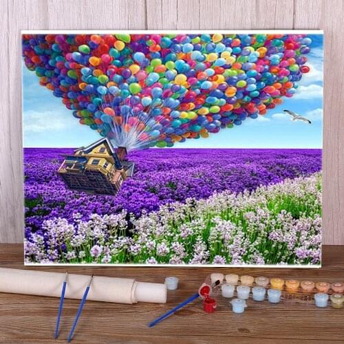 Nature DIY Painting By Numbers Complete Kit Acrylic Paints 50*70 Painting On Canvas Handmade Crafts For Handicraft