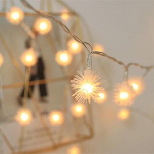 Newest Plush Ball String Lights Fairy Garland Christmas Tree Decorations for Home Outdoor Wedding Navidad Decor Battery Operated