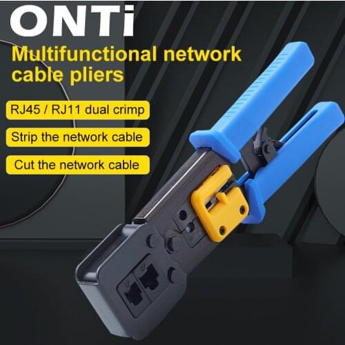 ONTi EZ RJ45 Tool Crimper Hand Network Stripping Tool Plier for EZ RJ45 RJ11 Cat6 Cat5 8p8c Multi Cable Crimping Stripper