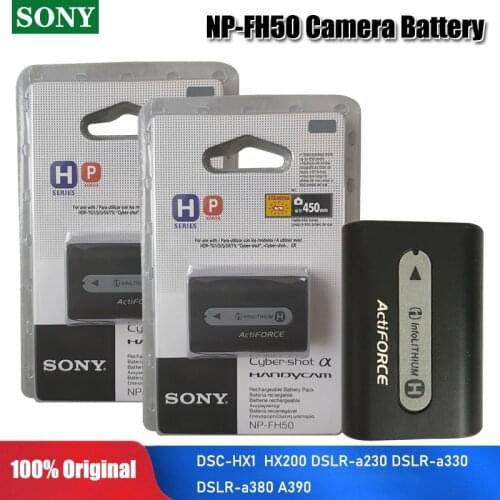 Original Sony Camera Batteries NP-FH50 For Alpha DSLR A230 A330 A380 DSC-HX1 HX200 HDR-TG1E TG3 TG5 TG7