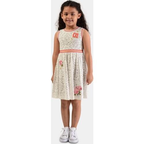 Big Girls 5-16T Lace Sport Dress Spring/Autumn Casual Dresses Fit-and-Flare Floral Kids Dress For Girls