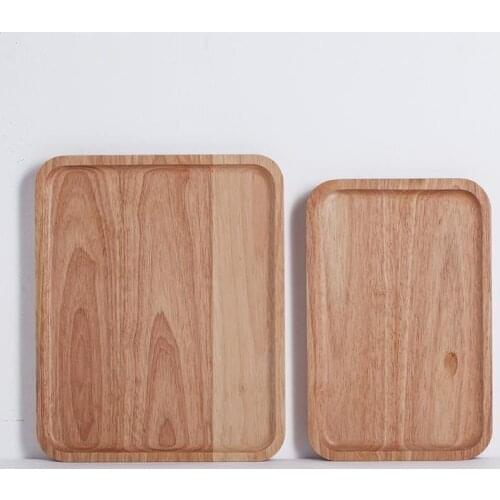 Rectangle Rubberwood Serving Tray Tea Tray Serving Table Plate Snacks Food Storage Dish