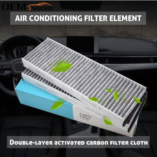 For VW XL1 Lamborghini Gallardo Spyder Audi A6 4F C6 Avant Allroad R8 2X Activated Carbon Cabin Air Filter 4F0898438B 4F0819439C