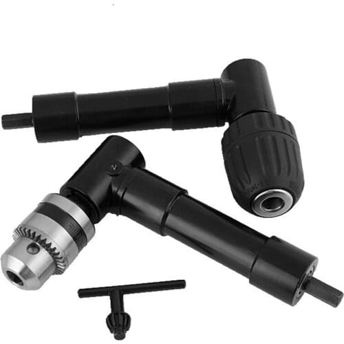 90 Degree Right Angle Electric drill Keyless three-jaw chuck corner Impact Drill Adapter Cordless Drill Attachment Angle Adaptor