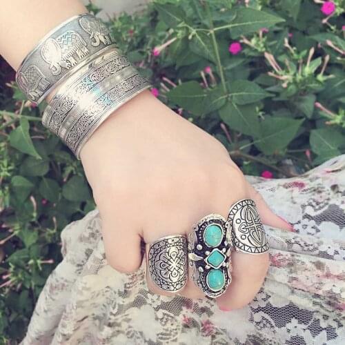 Vintage Bohemian Rings Women Ethnic Style Rings Boho Rings for Women Bijoux Bague