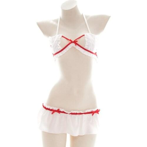 Japanese Sexy Lingerie Lolita Kawaii Mini Bikini Adult Cosplay Bandage Erotic Costumes Bra Women Underwear Panty Set