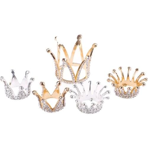 1PCS Rhinestone Crown Design Carrier Holding Showing Support Stand Rack Nail Art Brush Pen Gold Silver