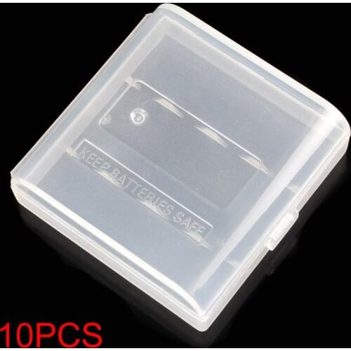 10 Pcs Hard Plastic Battery Case Holder Storage Box Duarable Transparent Universal Battery Storage Case Fit for AAA Battery