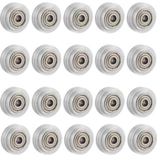 20Pcs 3D Printer Clear Polycarbonate Wheel Plastic Pulley Linear Bearing for Creality CR-10 S5 Ender 3 Pro Printer