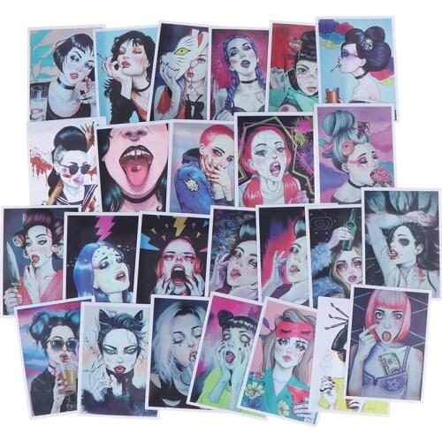 25Pcs/lot Graffiti Sticker Tease Vulgar Sexy Girl Sticker Toys For Skateboard Laptop Bike Suitcase Luggage Car Waterproof
