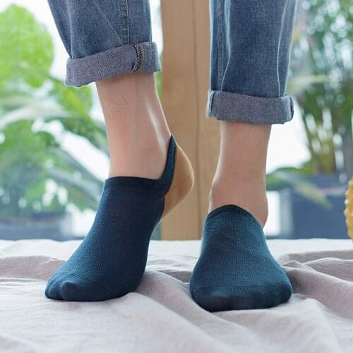 3 Pairs/Mens Socks Breathable Sweat Absorbing Spring/Summer Cotton Socks Patchwork Style Short Socks Invisible Male Boat Socks