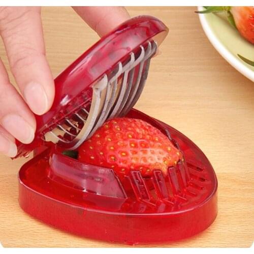 50pcs Stainless Steel Strawberry Slicer Fruit Tools Kitchen Gadgets Accessories Fruit Carving Knife Cutter Free DHL WB256