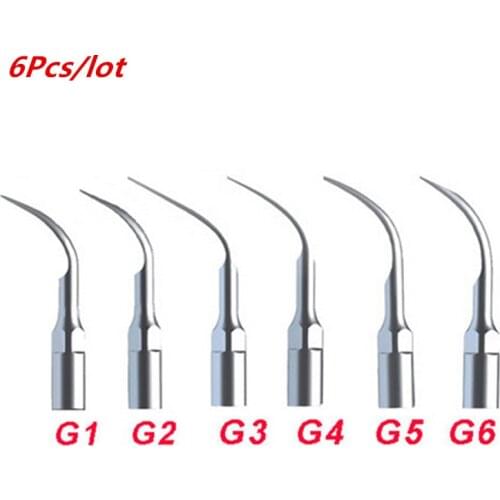 6Pcs/lot Ultrasonic Dental Scaler Tips G1 G2 G3 G4 G5 G6 Compatible With EMS/ WOODPECKER Teeth Whitening Dental Scaler