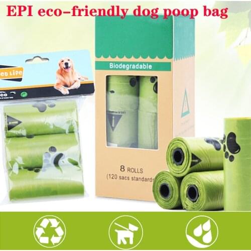 8 Rolls/Box Dog Poop Bag Degradation Disposable Garbage Bag Carton Pick Up Toilet Bags Cat Waste Bags Outdoor Clean Garbage Bag