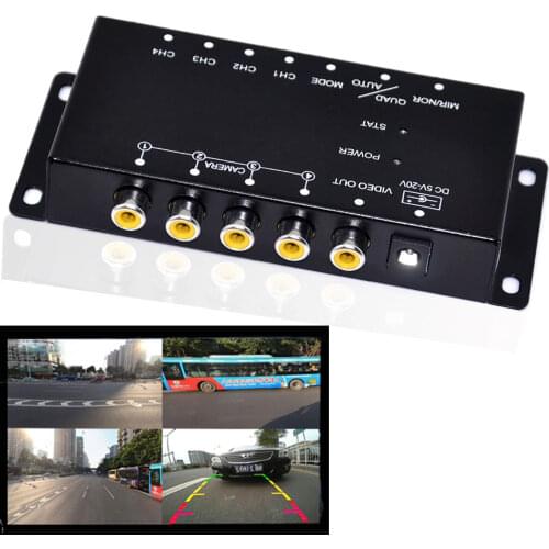 IR control 4 Cameras Video Control Car Cameras Image Switch Combiner Box For Left view Right view Front Rear Parking Camera Box