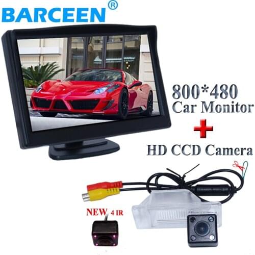 Car monitor 5" with 170 degree ir lights car rear view camera for Citroen C4/C5 for Peugeot 307 Hatchback water-proof IP 69K