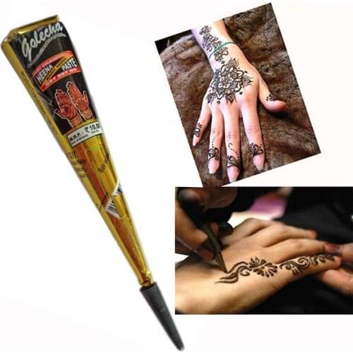 Black Henna Body Paint Arts Temporary Flash Tattoo Paste Cones Sexy Tattoo Indian Wedding Paint For Tattoo Supplies