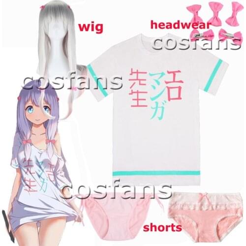 Eromanga Sensei Izumi Sagiri Cosplay Off Shoulder Cotton T-shirt Sexy Womens Panties Underwear Izumi Sagiri Cosplay Every day