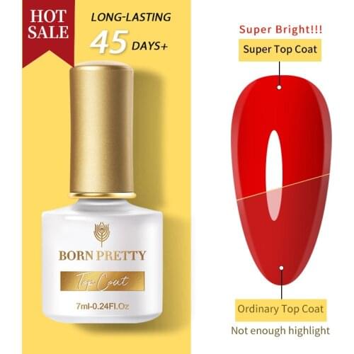 BORN PRETTY Super Top Coat Gel Polish Nail Art Manicure Soak Off UV Semi-permanent Varnish Function Gel Base No Wipe Top Coat