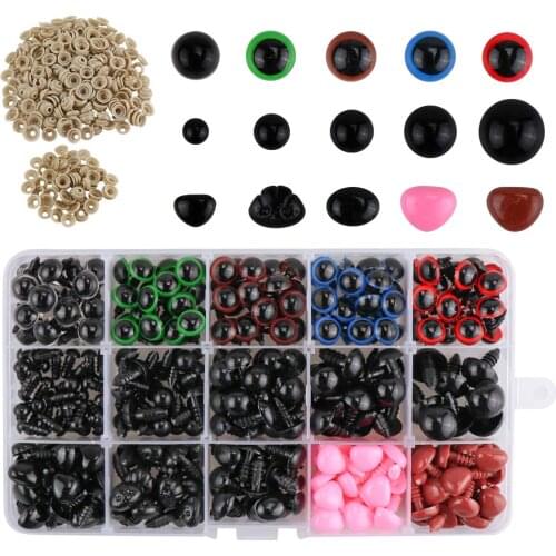 608pcs Eyes Nose For Diy Crafts Dolls Handmade Toys Accessories Mix Color Children Diy Handmade Toy Plastic Eyes Accessories