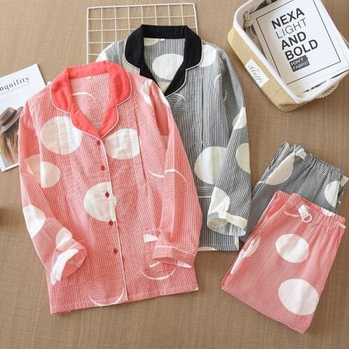 Cotton Nursing Top Trousers Pregnant Nightgowns Full Sleeve Maternity Breastfeeding button opening Sleepwear Set for Pregnancy