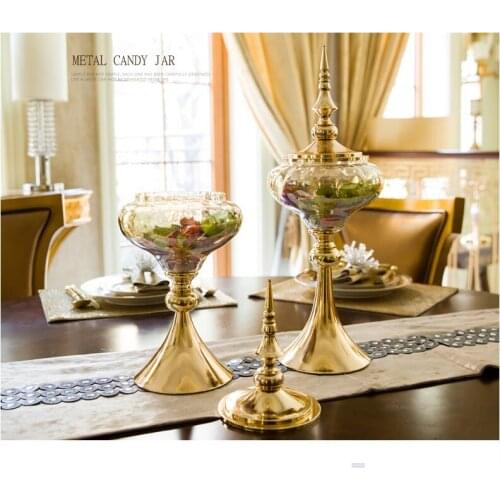 European Desk Coffee Crystal Fruit Plate Glass Storage Cans Ornament Home Livingroom Candy Tank Vase Figurines Crafts Decoration