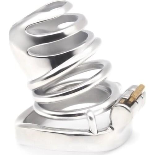 Male Chastity Device Arc Penis Ring Alternative SM Conditioning Gourd Head Penile Cage Chastity Lock Sex Toys for Men G7-249A