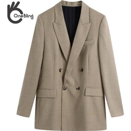 OneBling Spring Women 2 Pieces Solid Blazer Set for Business Work Office Lady Uniforms Long Sleeve Suits Female Urban Outfits