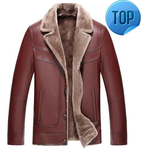 Jacket Genuine Leather Men Winter Warm Wool Coat 2020 Fashion Natural Fur Coats Jaqueta De Couro Plus Size 17722 ZL381