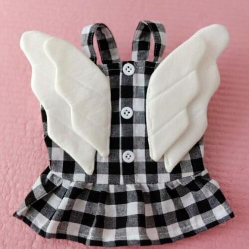 Summer Pet Skirt Small Wing Dog Skirt Plaid Dress wing Dog Clothes Skirt Pet Dress Plaid Sling Skirt одежда для собак ropa perro