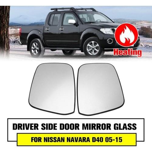 Left+Right Car Rear View Mirror Side Wing Door Mirror Glass Power Heated for Nissan Navara D40 2005 - 2015