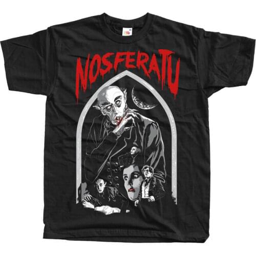 Nosferatu V3, F.W. Murnau, movie poster 1922, T-Shirt (BLACK) ALL SIZES S-5XL Summer Short Sleeves Cotton T-Shirt Fashion
