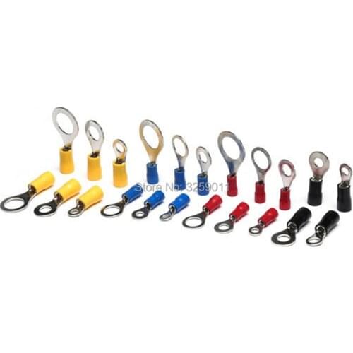 1000PCS Suyep Ring Electrical Insulated Quick Splice Crimp Terminals Connectors Type TO-JTK 14 - 12 AWG Gauge M4 M8 M10 RV3.5-4