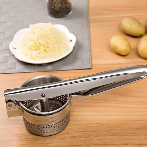 Stainless Steel Potato Ricer/Masher Food Presser Ricing for Coarse & Fine Ricing, Silver