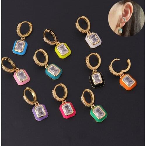 1PC Stainless Steel Square Shape Cartilage Earrings for Women Men Hoop Earring Ear Clip Helix Piercing Jewelry