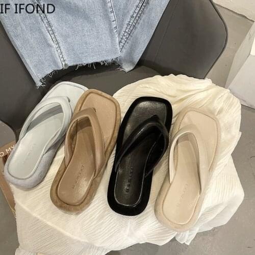 IF IFOND Women Summer Flat Slippers Outdoor Comfort Flip-Flop Beach Sandals for Women Soft Bathroom Slippers Slides Ladies Shoes