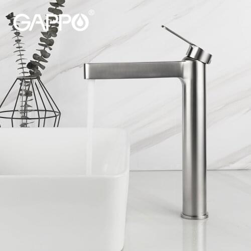 GAPPO high quality Tall bath sink faucet bathroom slim hot and cold basin water mixer tap waterfall bathroom single sink faucet