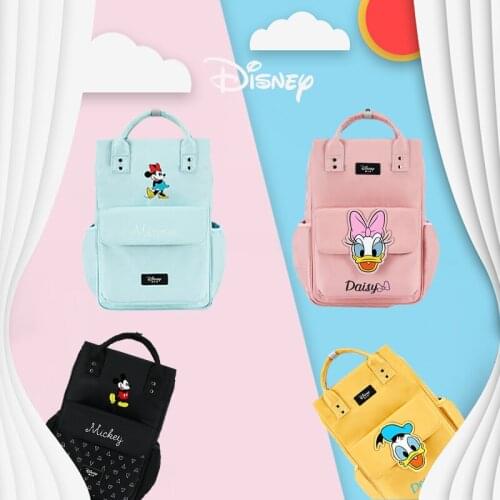 Disney Mickey Mouse Baby Diaper Bag Large Capacity Storage Bag Travel Baby Stroller Bag MultiFunction New Diaper Bag Free Hooks