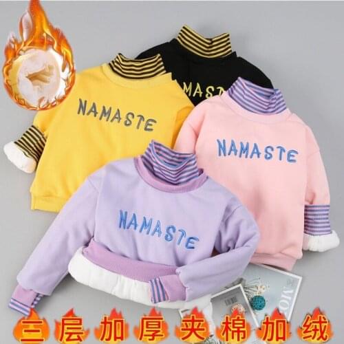 Girls' Hoodies Sweatshirts Kids Underwear 2021 Luxury Plus Velvet Thicken Winter Autumn Jacket Cotton Outdoor Childrens Clothin