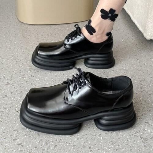 Shoes Woman 2021 New Chunky High Heels Height Increasing Ladies Wedge Casual Shoe Autumn Retro Fashion Platform Shoes for Women