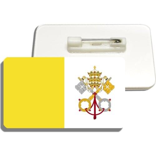 Vatican Flag Brooch Art Flag Lapel Pin For Backpacks Shirt Bag Acrylic Badge Patriotic Trinkets
