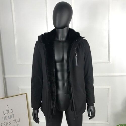 Winter Coat Real Fur Parkas Natural mink Fur Liner Outwear Man Fashion Warm Thicken Jackets