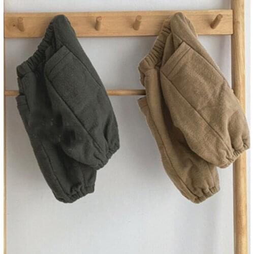 2020 winter Korean childrens clothing new boys' fashion plus velvet loose-fitting casual radish trousers