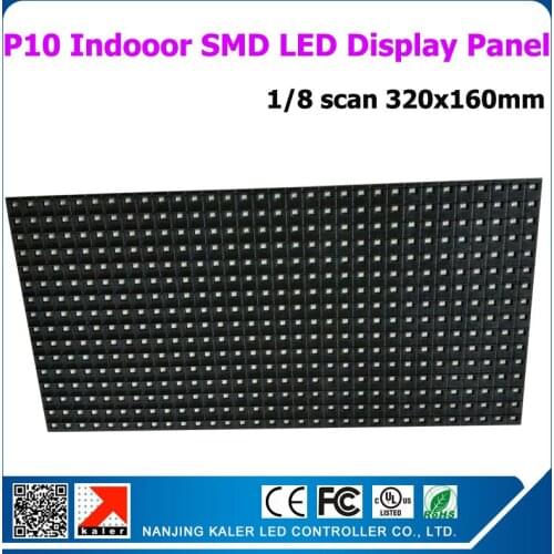 Kaler Indoor 10pcs led window scrollig sign indoor led video wall P10 SMD 3in 1 full color led display module 1/8 Scan 320*160mm