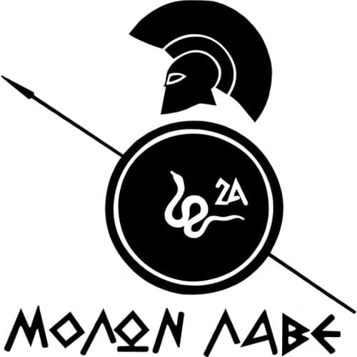 14CMX14CM Sparta Helmet Shield Vinyl Motorcycle Decals Car Sticker Black/Silver C1-3173