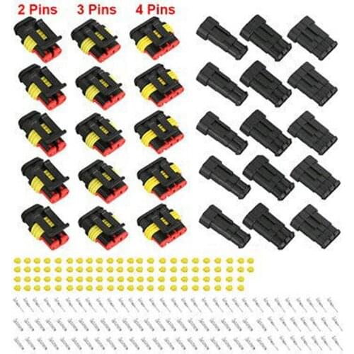 150x Motorcycle Car Electrical 300V 12A 2/3/4/ Pin Wire Connectors Terminal Kits