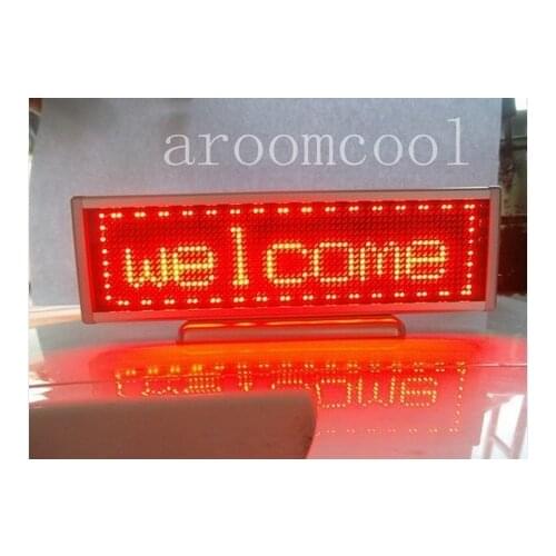 16x64 Display Programmable Message Moving scrolling LED Name Badge Tag Red
